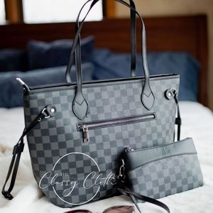 Charcoal Check Handbag